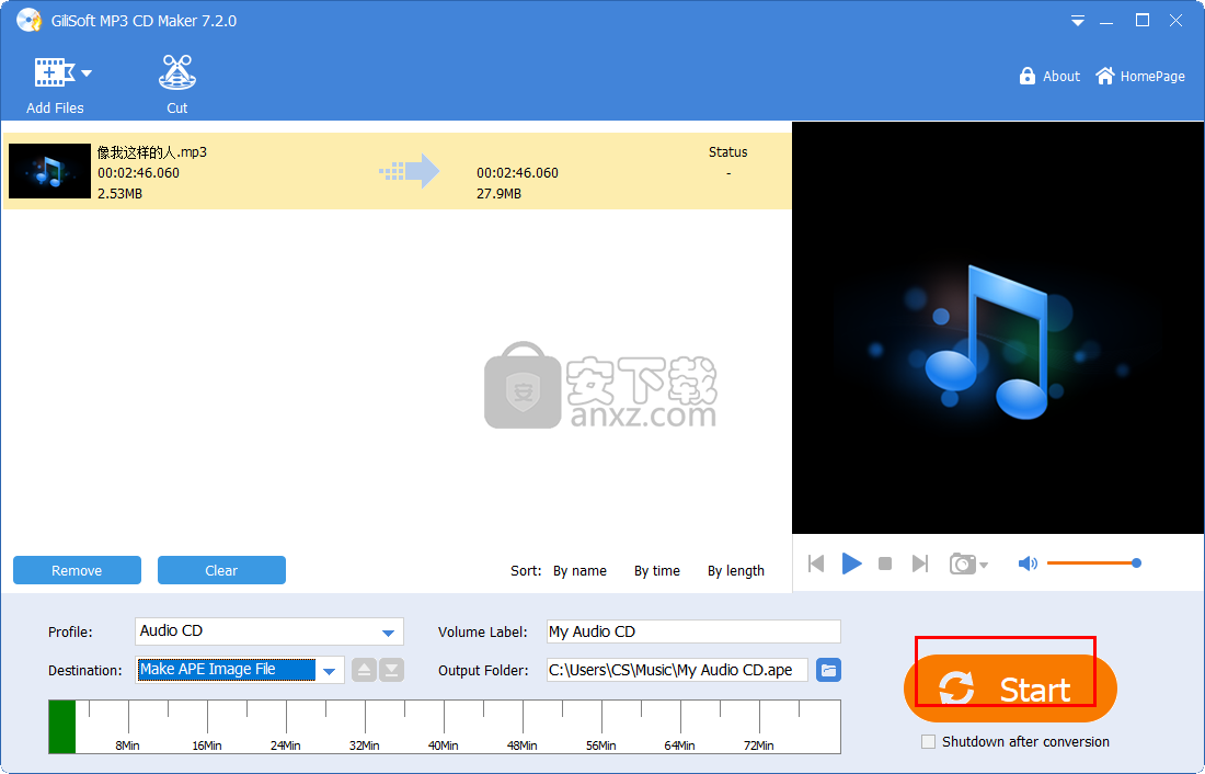 GiliSoft MP3 CD Maker(mp3 cd dvd制作软件)