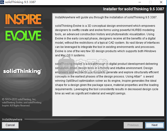 工业三维造型软件Solidthinking Evolve&Inspire 9.5中文(含32/64位)