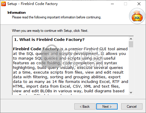 Firebird Code Factory(数据库管理工具)