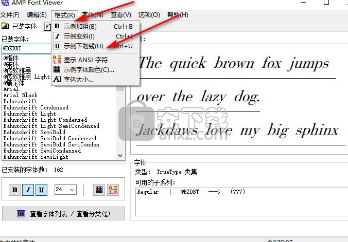 AMP Font Viewer (显示系统字体)