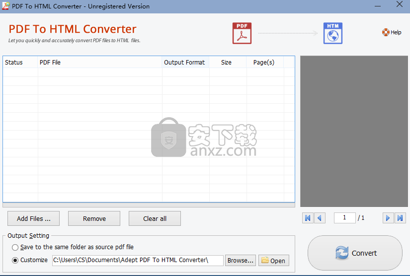 PDF to Html Converter(pdf转html转换器)