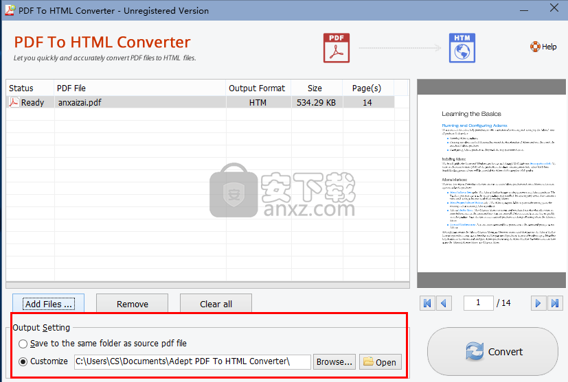 PDF to Html Converter(pdf转html转换器)