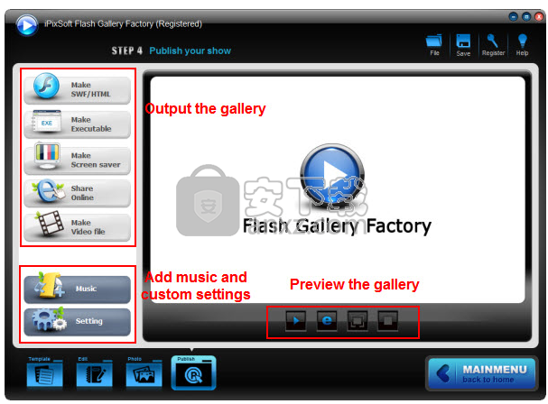 iPixSoft Flash Gallery Factory(Flash幻灯片制作软件)