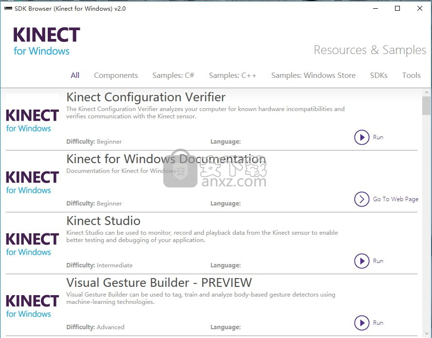 kinect for windows sdk(Kinect开发工具包)