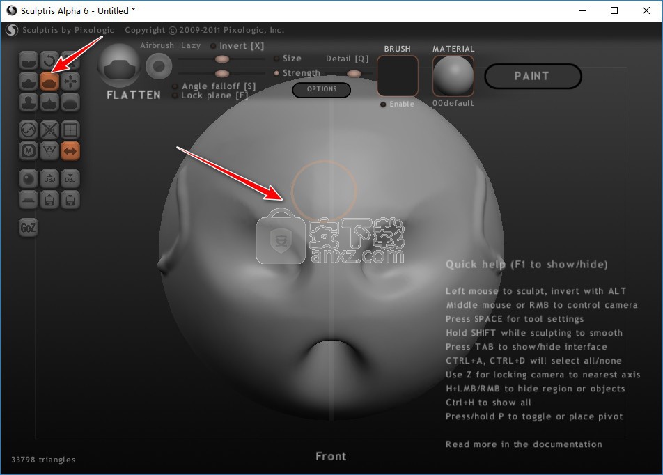 雕刻造型工具(Sculptris Alpha 6)