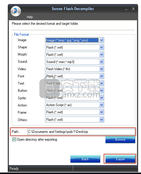 Sonne Flash Decompiler(flash反编译软件) 