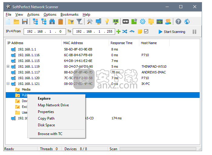 局域网IP扫描工具(SoftPerfect Network Scanner)