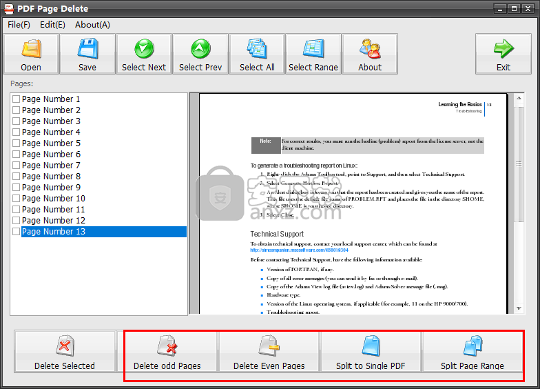 PDF Page Delete(pdf删除页面工具)