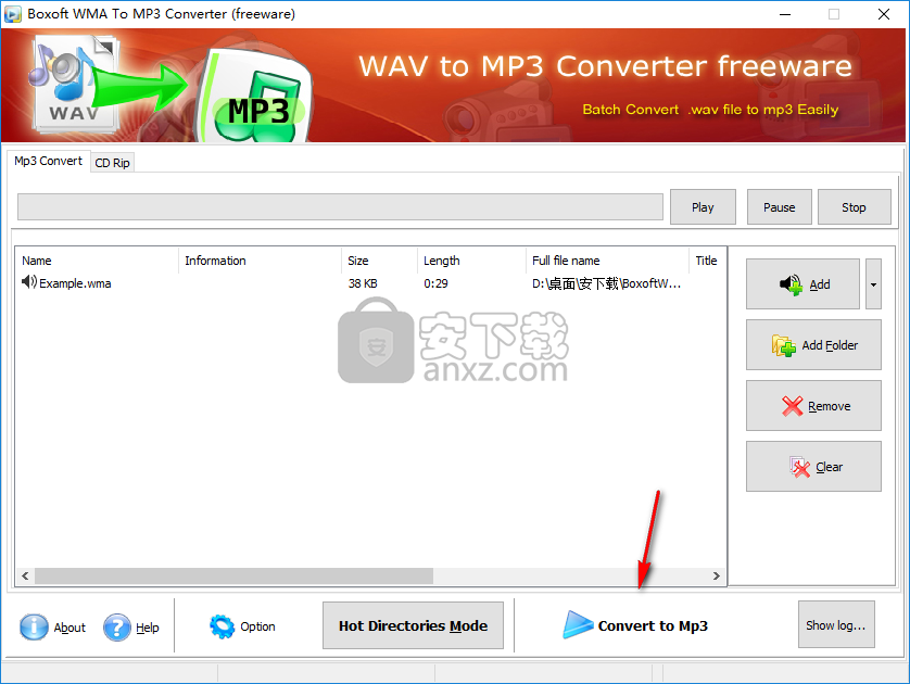 Boxoft WMA to MP3 Converter(WMA到MP3转换工具)