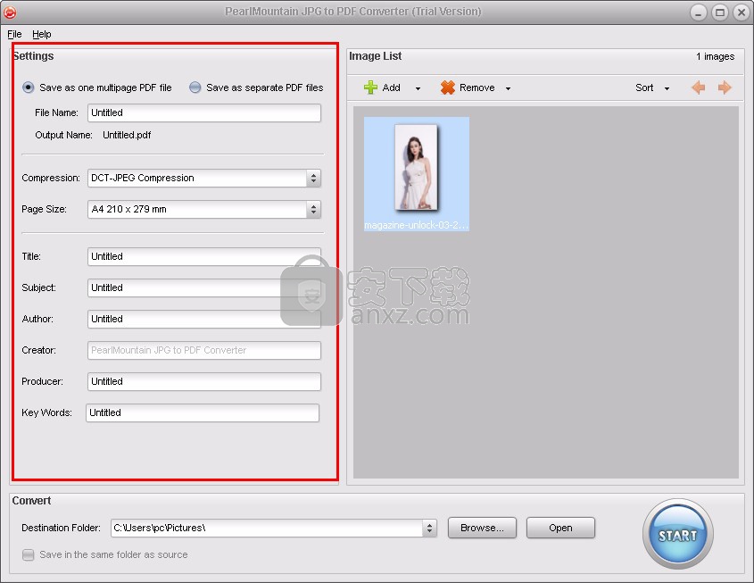 PearlMountain JPG to PDF Converter(JPG转PDF工具)