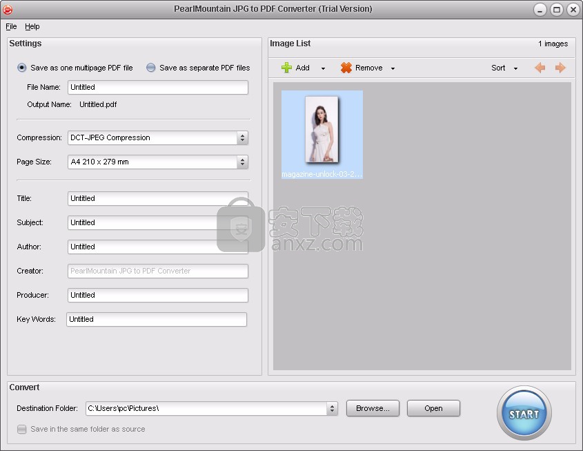 PearlMountain JPG to PDF Converter(JPG转PDF工具)