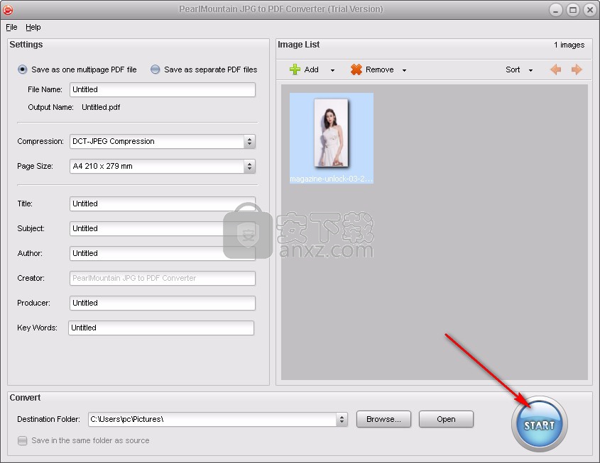 PearlMountain JPG to PDF Converter(JPG转PDF工具)