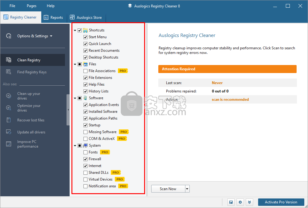 Auslogics Registry Cleaner Pro(系统注册表清理工具)
