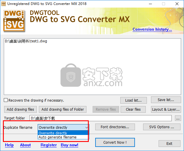 DWG to SVG Converter MX 2018(dwg转svg工具)