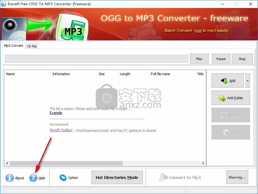 Boxoft OGG to MP3 Converter(OGG到MP3转换器)