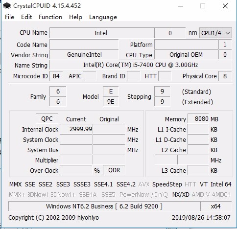 CrystalCPUID (处理器信息检测超频工具)