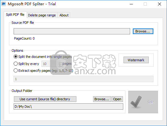 Mgosoft PDF Spliter(PDF文件拆分工具)