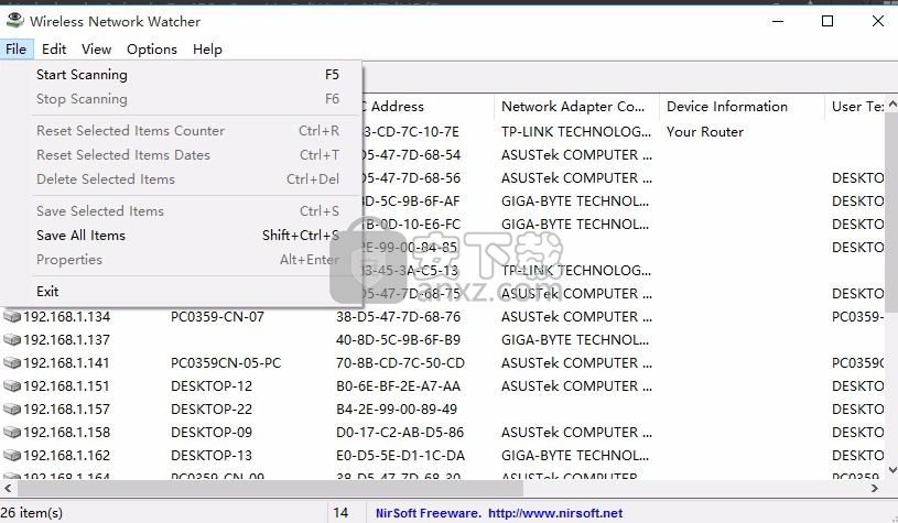 wireless network watcher(无线网络用户查看软件)