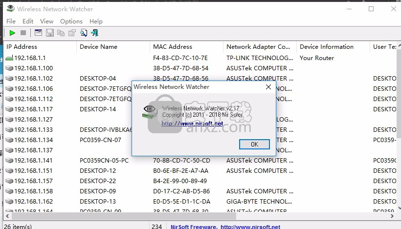 wireless network watcher(无线网络用户查看软件)