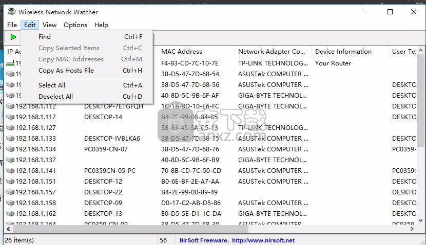 wireless network watcher(无线网络用户查看软件)