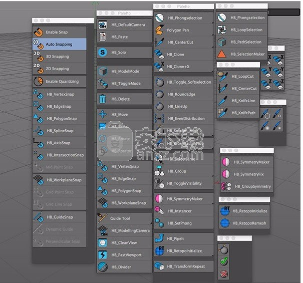 C4D快速建模工具脚本合集包(HB ModellingBundle)