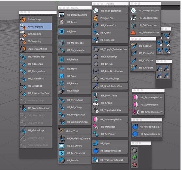 C4D快速建模工具脚本合集包(HB ModellingBundle)
