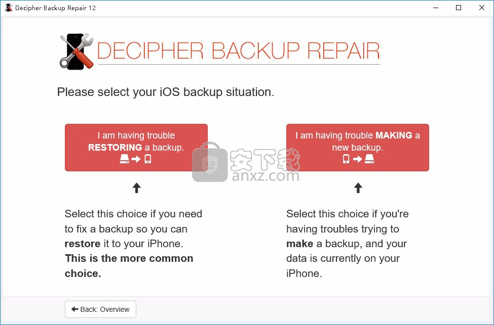 decipher backup repair license