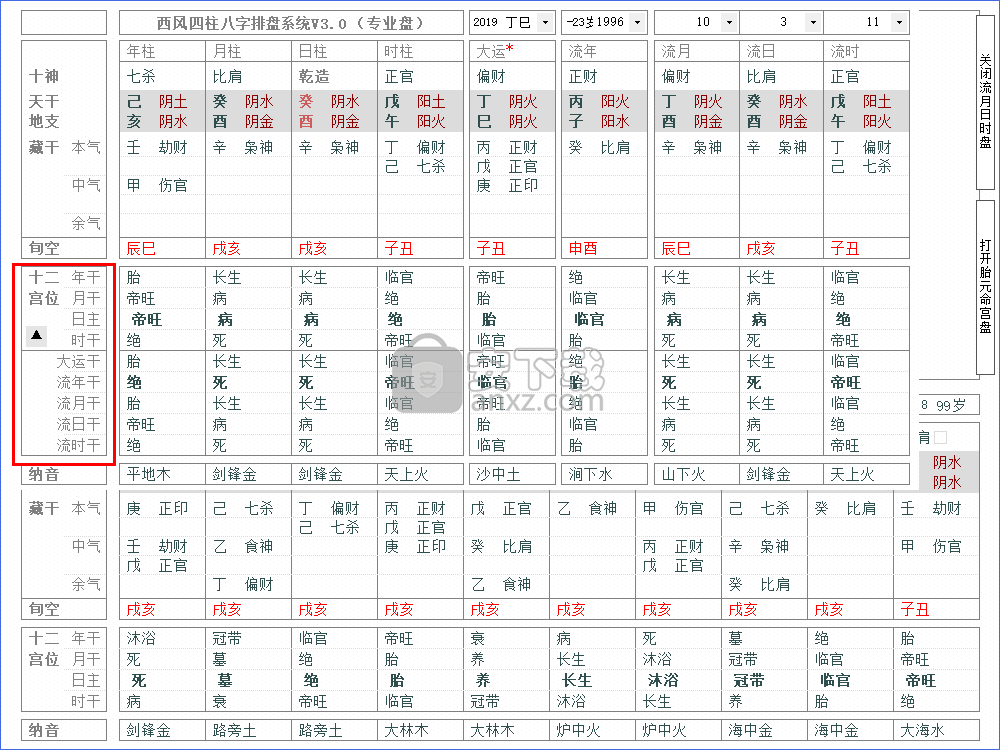 西风四柱八字排盘系统