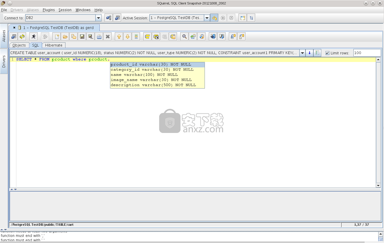 squirrel sql client(SQL管理工具)