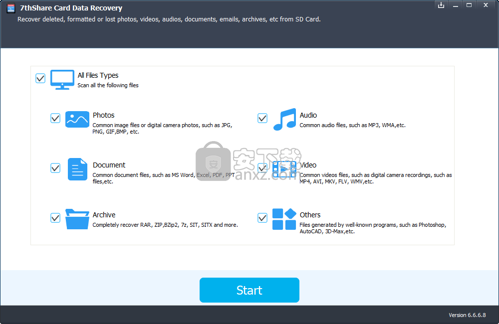 7thShare Card Data Recovery(SD卡数据恢复软件)