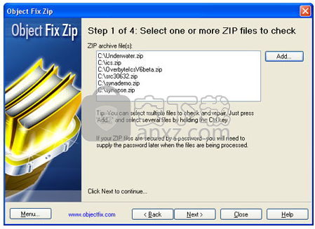 Object Fix Zip(zip压缩包修复软件)