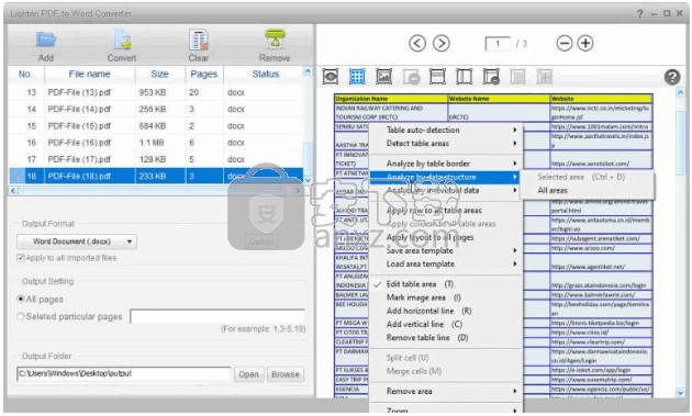 Lighten PDF to Word OCR