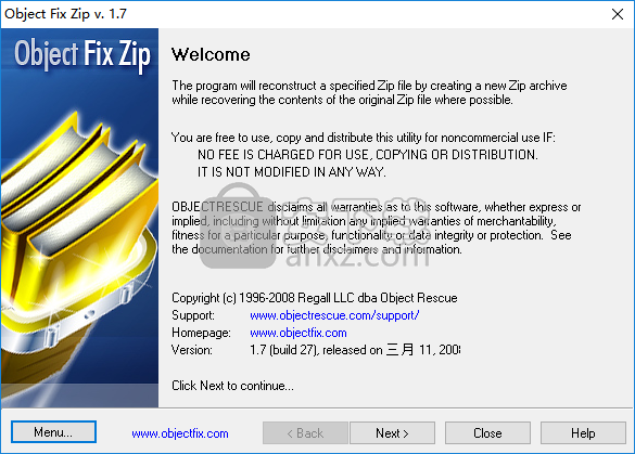 Object Fix Zip(zip压缩包修复软件)