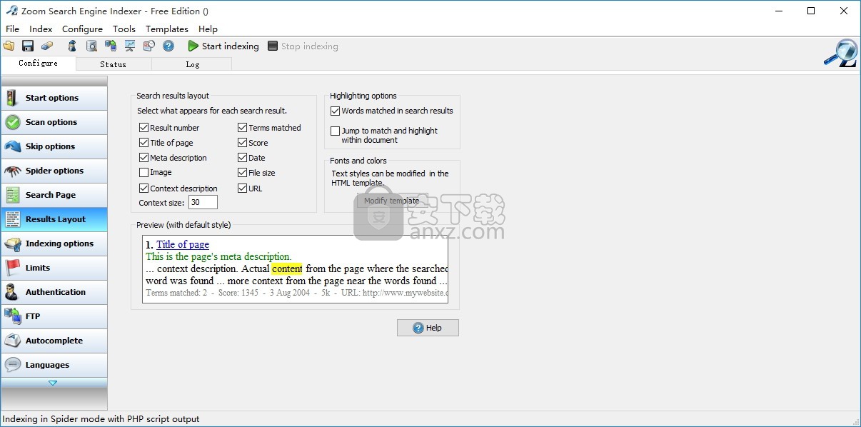 Zoom Search Engine Indexer(网站套件开发工具)
