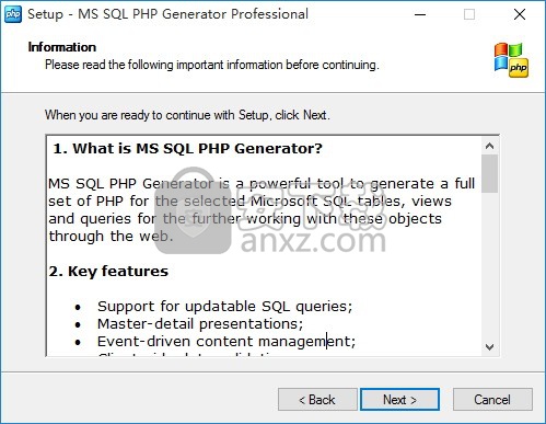 MS SQL PHP Generator(PHP脚本自动生成软件)