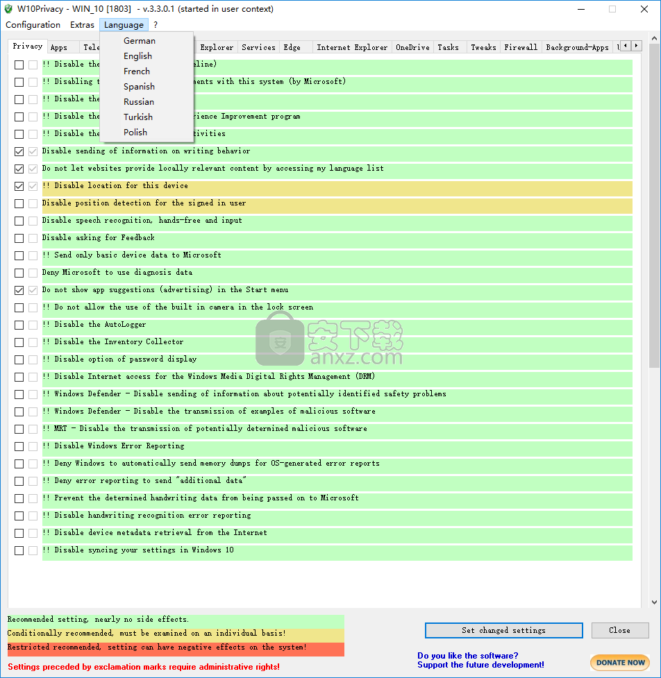 W10Privacy(Win10隐私删除工具)