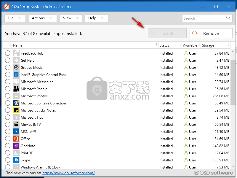 O&O AppBuster(win10应用删除软件)