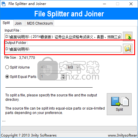 File Splitter and Joiner(文件分割合并工具)