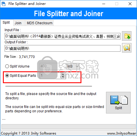 File Splitter and Joiner(文件分割合并工具)