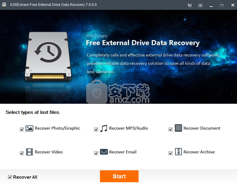 IUWEshare Free External Drive Data Recovery(硬盘数据恢复工具)