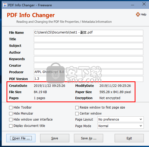 Adept PDF Info Changer(PDF信息修改工具)