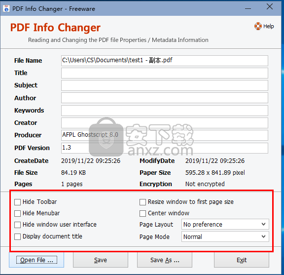 Adept PDF Info Changer(PDF信息修改工具)