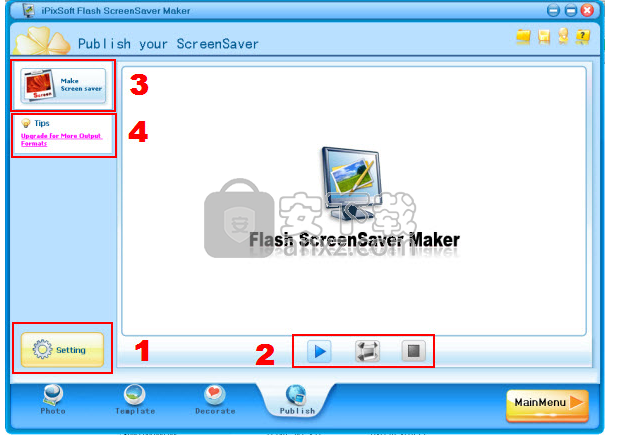 iPixSoft flash ScreenSaver Maker(屏幕保护程序制作软件)