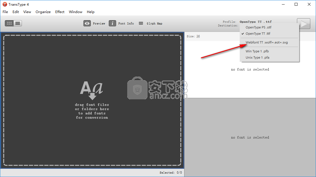 transtype For windows(字体格式转换工具)