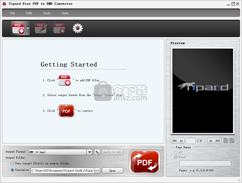 Tipard Free PDF to BMP Converter(PDF转BMP工具)