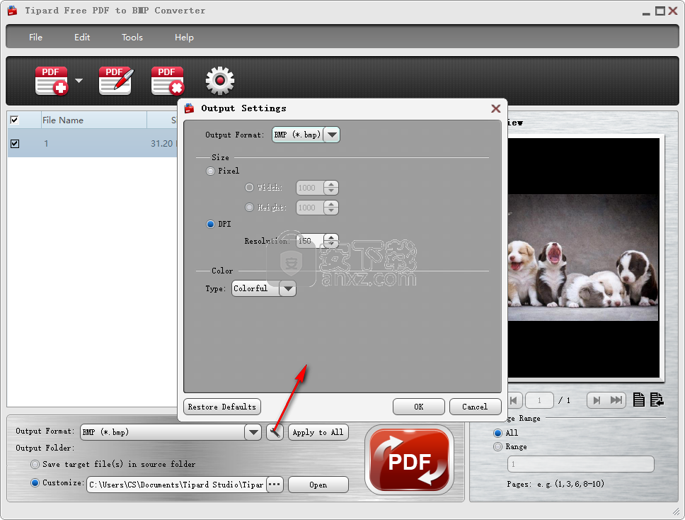 Tipard Free PDF to BMP Converter(PDF转BMP工具)