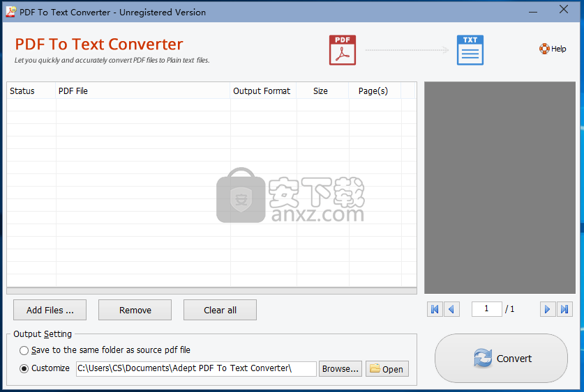 Adept PDF to Text Converter(PDF转Text工具)