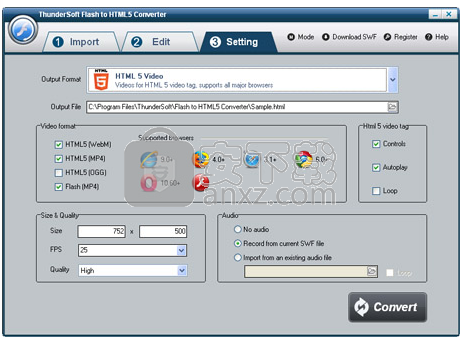 Free Flash to HTML5 Converter(FLASH转HTML5转换器)