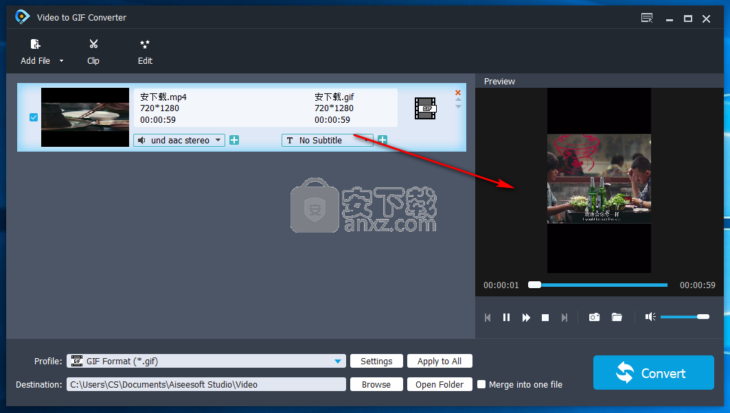 Aiseesoft Video to GIF Converter(视频转GIF)