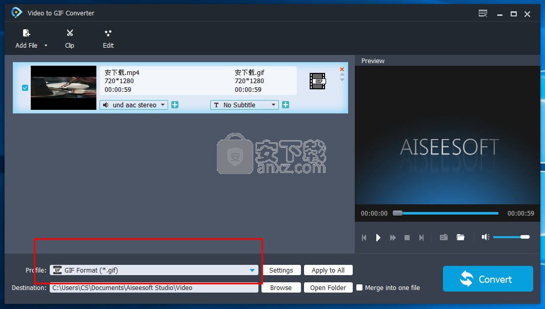 Aiseesoft Video to GIF Converter(视频转GIF)